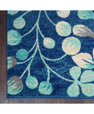 Peace PEA03 Navy 5'3" x 7'3" Area Rug