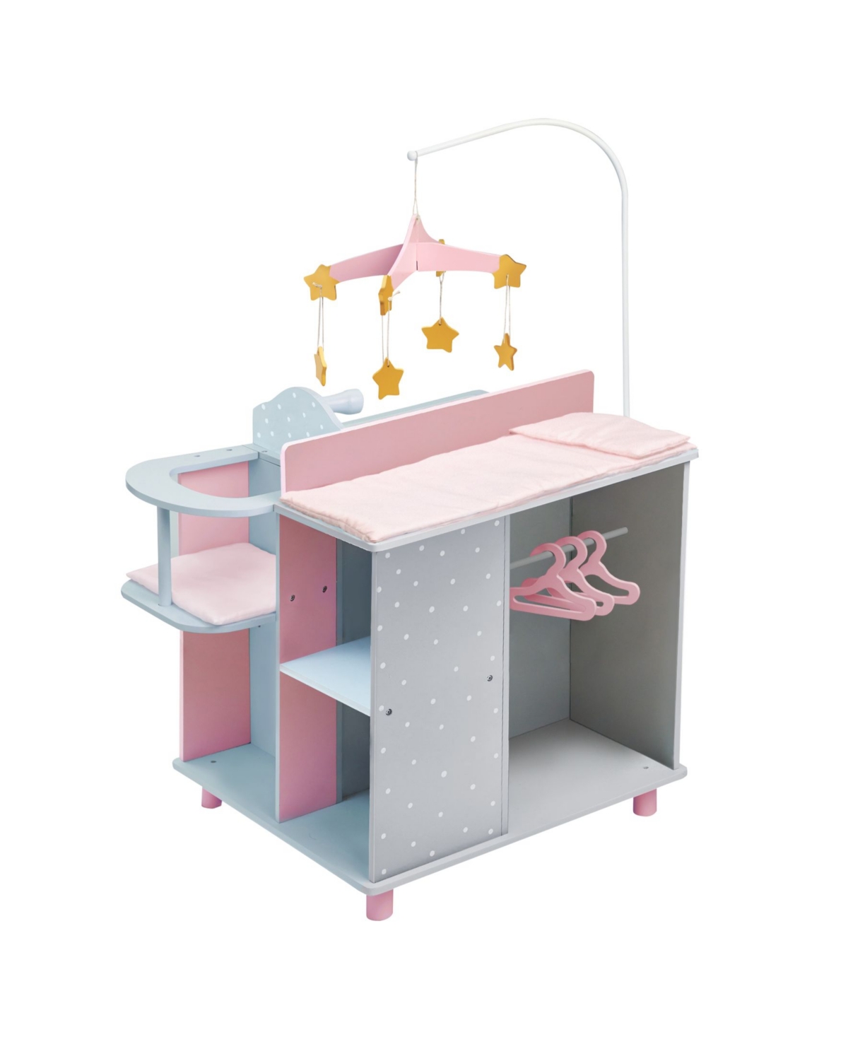 Redbox Olivia's Little World Polka Dots Princess Baby Doll Changing Station In Grey
