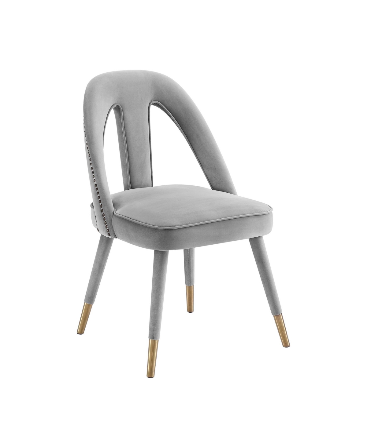 Tov Furniture Petra Velvet Dining Side Chair In Light Gray