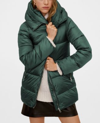 mango green padded coat