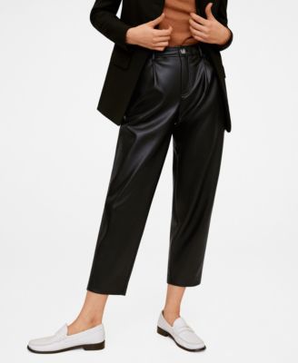 cropped leather trousers