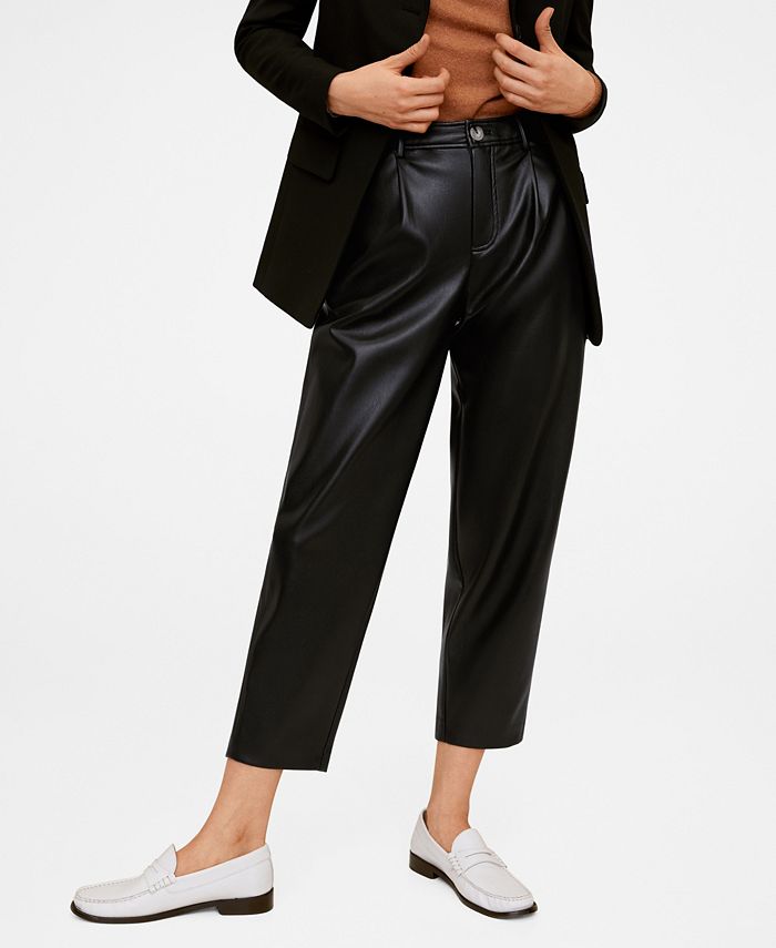 MANGO Relaxed Fit Cropped Trousers - Macy's