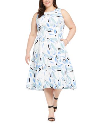 Alfani Plus Size Flared Midi Dress, Created for Macy's - Macy's