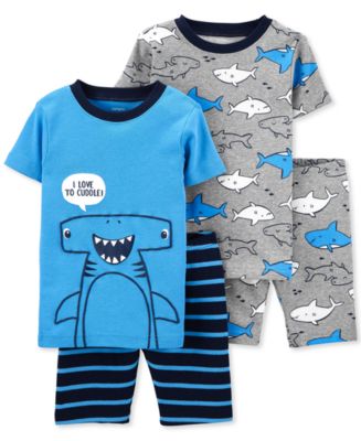 Carter's Toddler Boys 4-Pc. Shark-Print Cotton Pajamas Set - Macy's