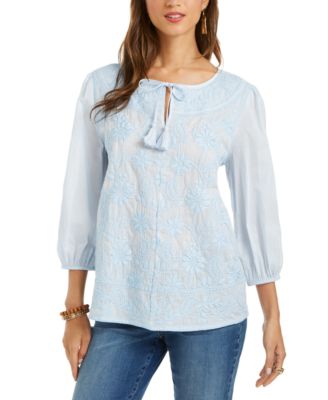 macys cotton blouses