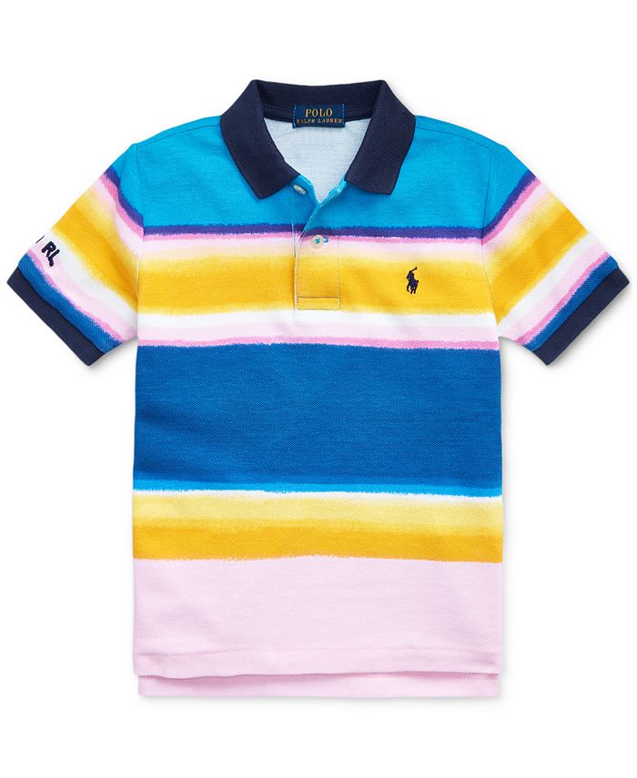 Polo Ralph Lauren Toddler Boys Striped Cotton Mesh Polo Shirt - Macy's