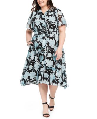 Alfani Plus Size Printed Shirtdress, Created for Macy's - Macy's