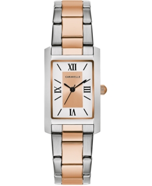 Shop Caravelle Women's Two-tone Stainless Steel Bracelet Watch 21x33mm In Two Tone