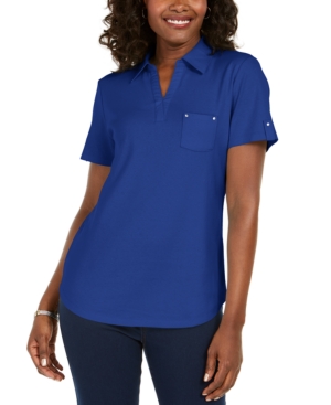 Karen Scott Cotton Polo Shirt Created for Macy's