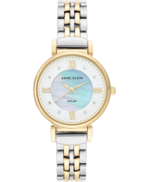image of Anne Klein Women-s Considered Solar-Powered Two-Tone Bracelet Watch 30mm