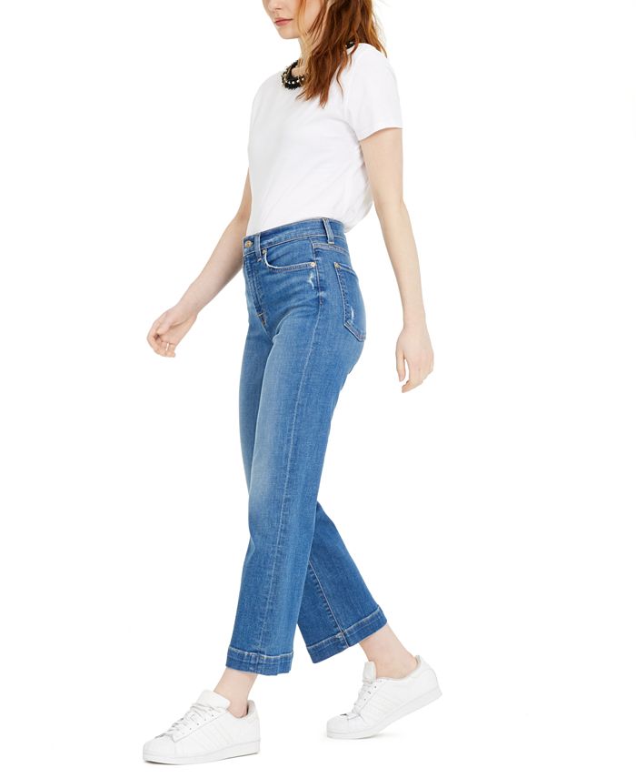 7 For All Mankind Alexa Cropped Wide-Leg Jeans - Macy's