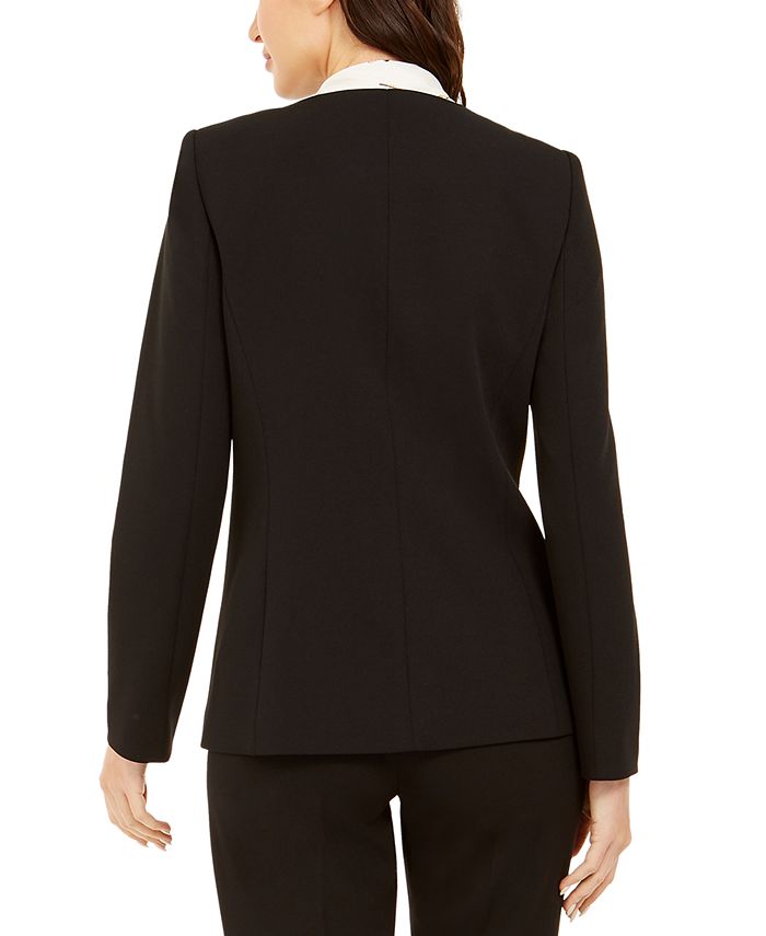 Karl Lagerfeld Paris Button-Front Crepe Jacket - Macy's