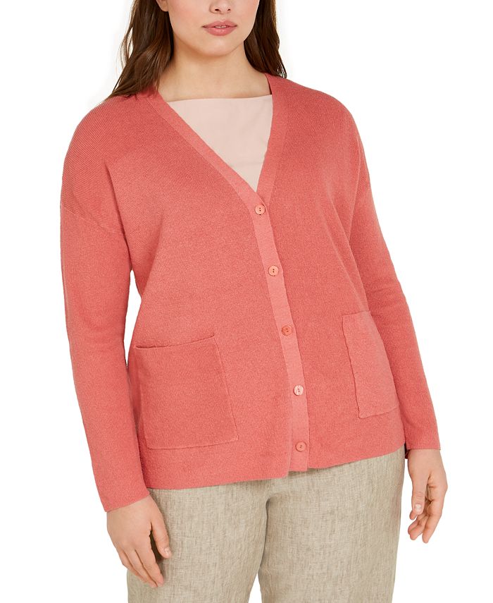 Eileen Fisher Plus Size Boyfriend Cardigan Macy's
