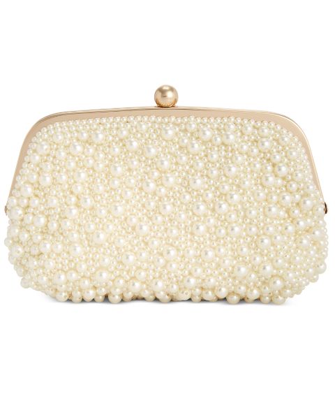 Женские I.N.C. International Concepts All Over Pearl Pouch Clutch
