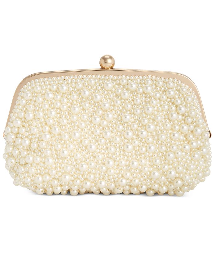 Milanblocks Top Handle Wicker Pearl-embellished Mini Bag - Yellow