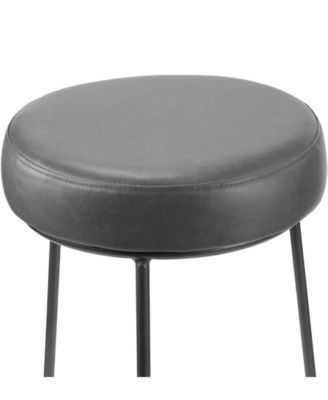 Set of 2 Amie Backless Counter Stool with Gunmetal Frame