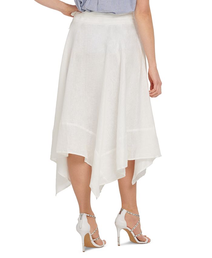 DKNY Asymmetrical-Hem Linen Skirt - Macy's