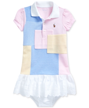 Ralph Lauren Baby Girls Patchwork Cotton Dress & Bloomer