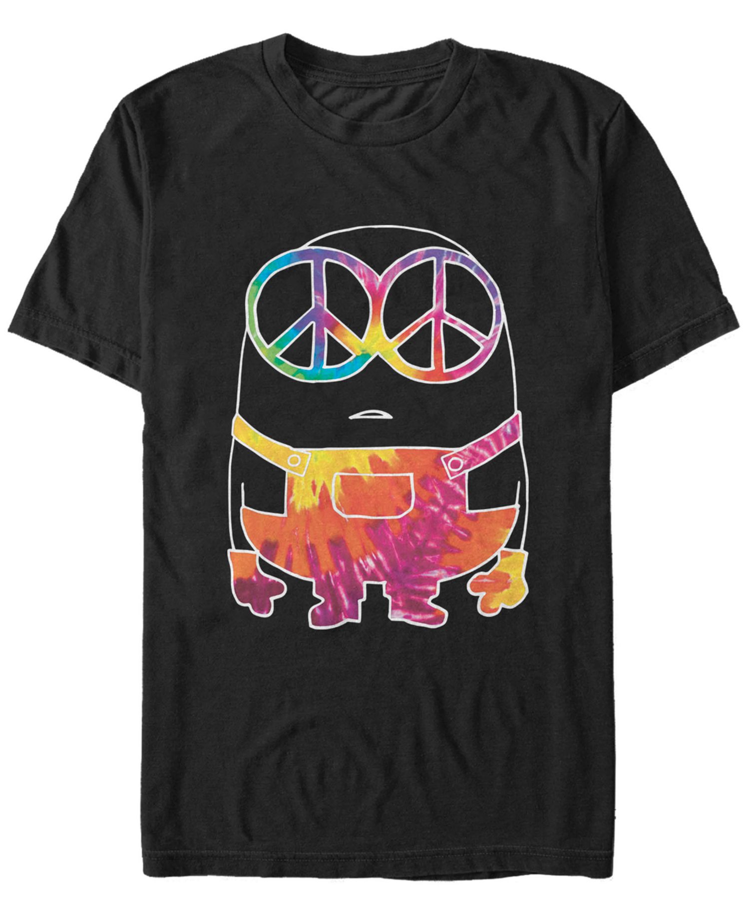 Minions Men's Hippie Tie Dye Peace Sign Short Sleeve T-Shirt