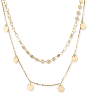 image of Rachel Rachel Roy Gold-Tone Disc Two-Row Necklace, 18