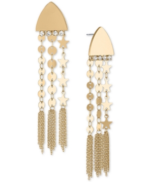 image of Rachel Rachel Roy Gold-Tone Disc Chain Drop Earrings