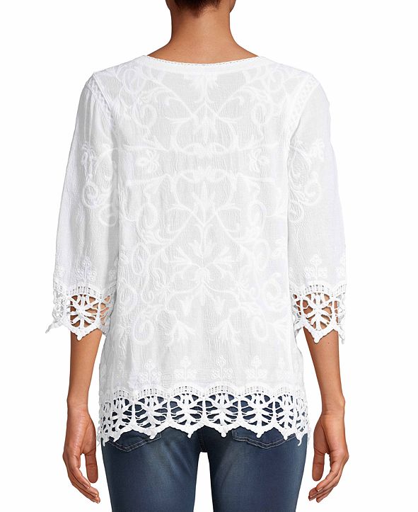 Corded Embroidered Lace Top
