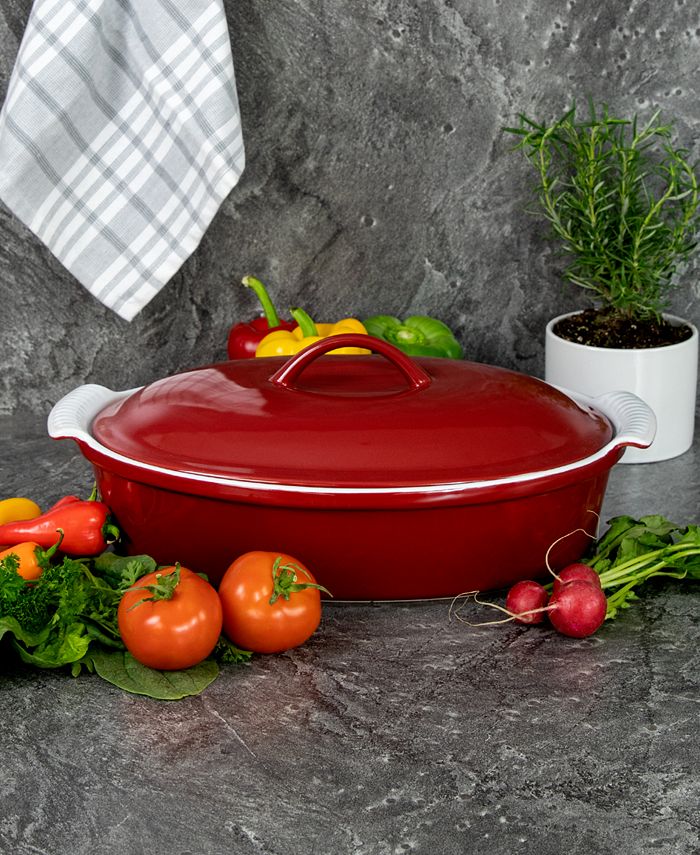 Hell's Kitchen Oval Covered Casserole - 16 Stoneware 