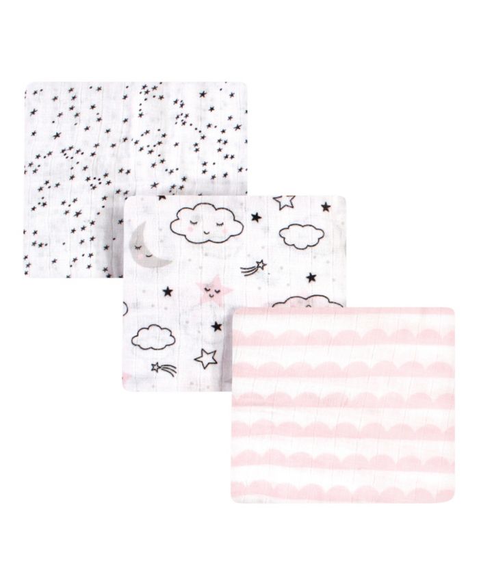Hudson Baby Baby Girls Dreamer Muslin Swaddle Blankets Pack of 3 & Reviews - All Kids' Accessories - Kids - Macy's