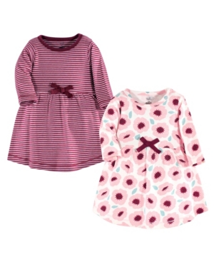 Touched by Nature Baby Girls Blush Blossom Long-Sleeve Dresses Pack of 2
