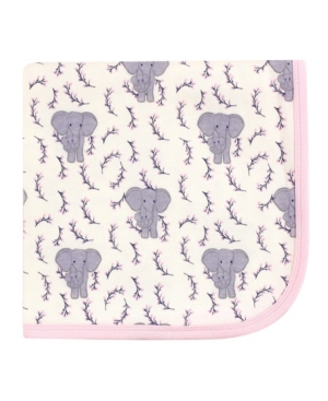 Touched by Nature Baby Girls and Boys Elephant Swaddle Receiving and Multi-purpose Blanket