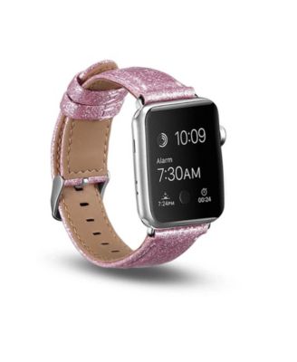 Men's and Women's Apple Pink Glitter Leather Replacement Band 40mm