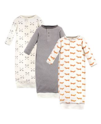 Natural Cotton Henley-Style Gowns