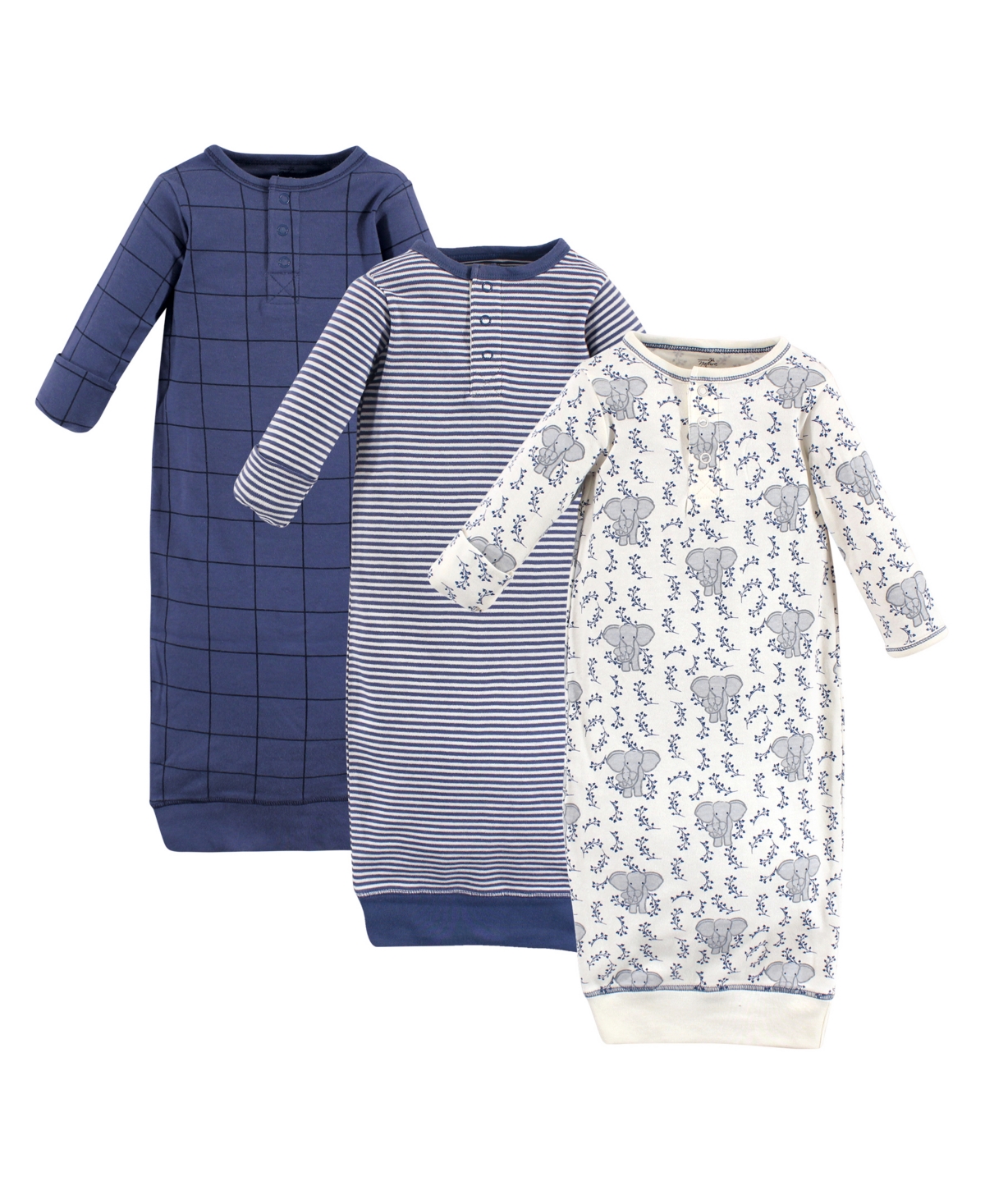 Touched by Nature Baby Boys Natural Cotton Henley-Style Gowns