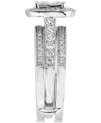 Macy's - Diamond Princess Enhancer Bridal Set (1-1/2 ct. t.w.) in 14k White Gold