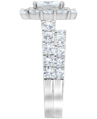 Certified Diamond Emerald Halo Bridal Set (4 ct. t.w.) in 18k White, Yellow or Rose Gold