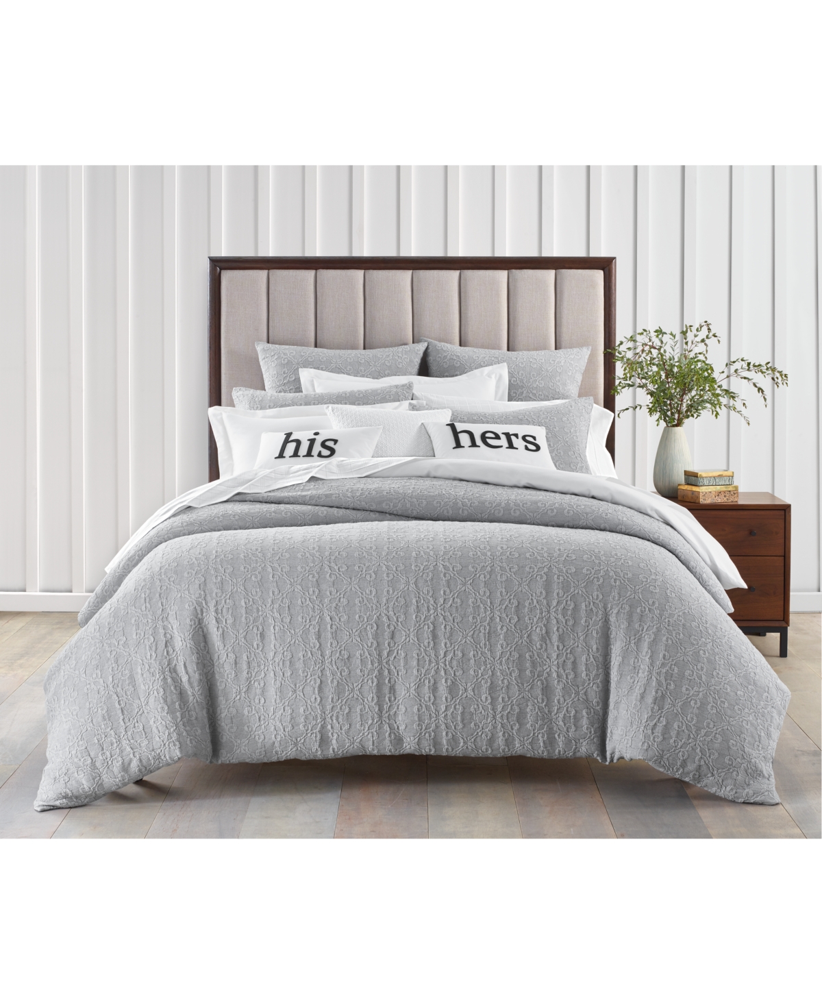 Charter Club Damask Designs Woven Tile 3-pc. Comforter Set, King, Created For Macy's In Grey