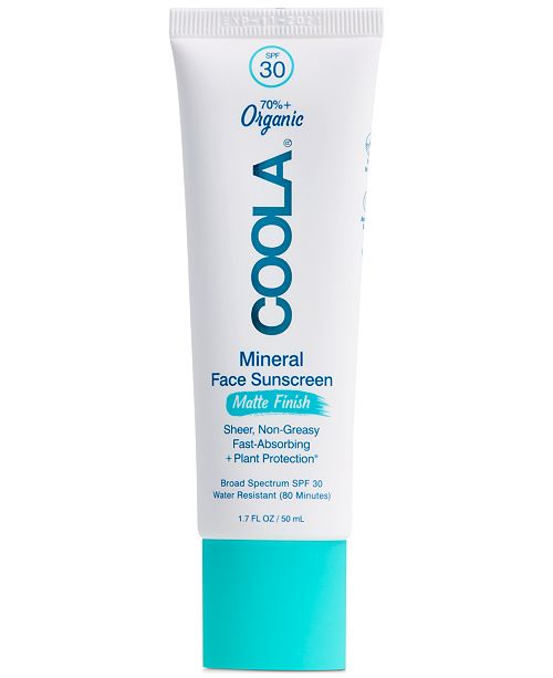 COOLA Mineral Face Organic Matte Untinted Sunscreen Lotion ...