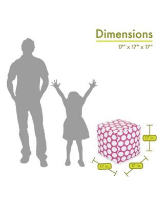 Large Polka Dot Ottoman Pouf Cube 17" x 17"