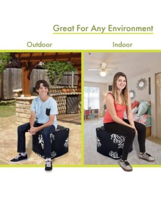 Coral Ottoman Pouf Cube 17" x 17"