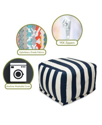 Vertical Stripe Ottoman Square Pouf 27" x 17"