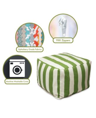 Vertical Stripe Ottoman Square Pouf 27" x 17"