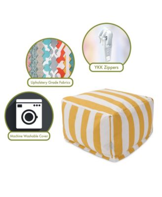 Vertical Stripe Ottoman Square Pouf 27" x 17"