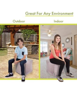 Polyester Ottoman Pouf Cube 17" x 17"