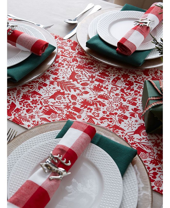 Design Imports Christmas Woods Embellished Table Runner - Macy's
