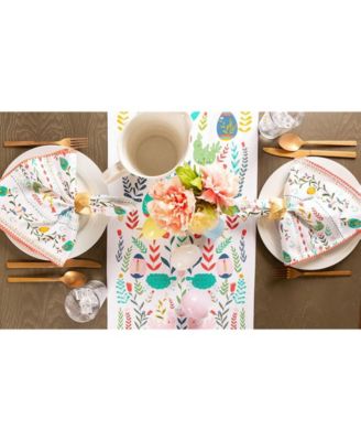 Easter Folk Garden Embellished Table Runner, 14 x 72"