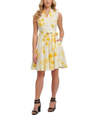 DKNY - Printed Faux-Wrap Dress