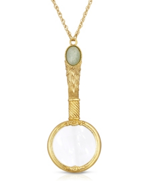 image of 2028 Gold Tone Aventurine Semi Precious Magnifier 30