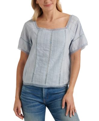 Lucky Brand Millie Pintuck Top 