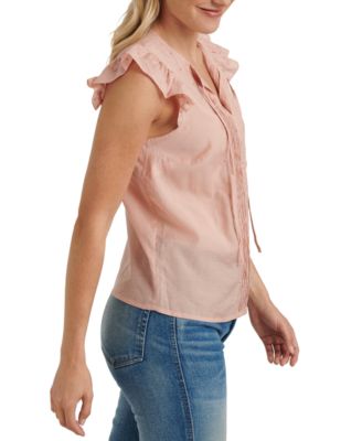 Lucky Brand Maglietta Donna Con Maniche A Farfalla E Scollo Tondo – Floreale Leggero In Cotone E Modal - Foto 2