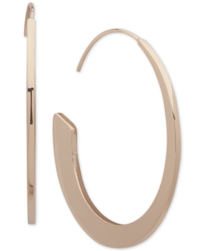 image of Anne Klein Gold-Tone Medium Threader Hoop Earrings, 1.5